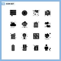 16 Creative Icons Modern Signs and Symbols of cloud online fly paper news Editable Vector Design Elements