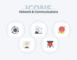 Network And Communications Flat Icon Pack 5 Icon Design. orbit. satellite. speedometer. options. configuration vector