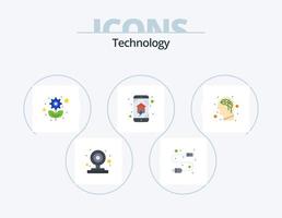 Technology Flat Icon Pack 5 Icon Design. artificial. home wifi. recycling. home networking. domestics vector