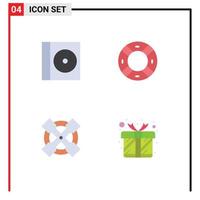 Pack of 4 Modern Flat Icons Signs and Symbols for Web Print Media such as case wrench help ui present Editable Vector Design Elements