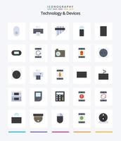 Paquete de 25 iconos planos de dispositivos creativos, como teléfono móvil. psp. cacerola. estación de juegos. consola vector