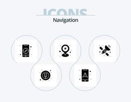 paquete de iconos de glifos de navegación 5 diseño de iconos. . satélite. Brújula. GPS. localización vector