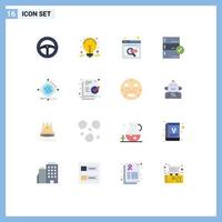 16 User Interface Flat Color Pack of modern Signs and Symbols of iot check find base approve Editable Pack of Creative Vector Design Elements