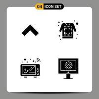 Pack of 4 Modern Solid Glyphs Signs and Symbols for Web Print Media such as arrow kitchenware print sketch online support service Editable Vector Design Elements