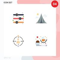 Set of 4 Commercial Flat Icons pack for design element ambient toggle switch estate technology Editable Vector Design Elements