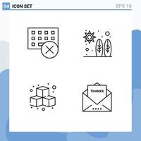 Pictogram Set of 4 Simple Filledline Flat Colors of computers cubes hardware adrenaline game Editable Vector Design Elements