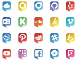 20 Social Media Speech Bubble Style Logo like adobe creative cloud sound path video vector