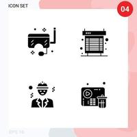 Editable Vector Line Pack of Simple Solid Glyphs of goggles system sea cooling building Editable Vector Design Elements