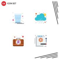 Stock Vector Icon Pack of 4 Line Signs and Symbols for drink case thandai weather detail Editable Vector Design Elements