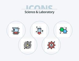 Science Line Filled Icon Pack 5 Icon Design. science. atom. experiment. molecule. atom vector