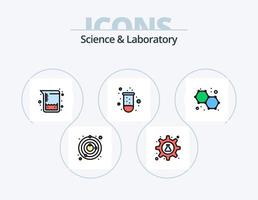 Science Line Filled Icon Pack 5 Icon Design. science. atom. experiment. molecule. atom vector