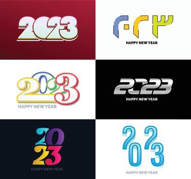 Big Set of 2023 Happy New Year logo text design 2023 number design template vector