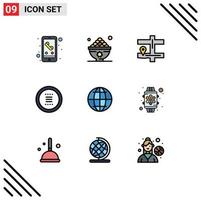 paquete de iconos de vector de stock de 9 signos y símbolos de línea para elementos de diseño de vector editables de aplicación de hamburguesa de comida de menú de globo