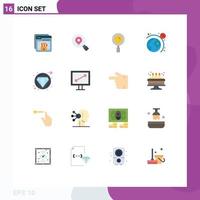 Set of 16 Modern UI Icons Symbols Signs for jewelry carnival find system astronomy Editable Pack of Creative Vector Design Elements