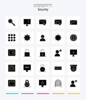 Creative Security 25 Glyph Solid Black icon pack  Such As spam. mail. envelope. infected. spam vector