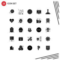 25 Creative Icons Modern Signs and Symbols of gear monitor shop info kiwi Editable Vector Design Elements