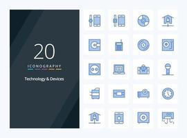 20 Devices Blue Color icon for presentation vector