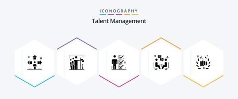 Talent Management 25 Glyph icon pack including chat. meeting. group. man. user vector