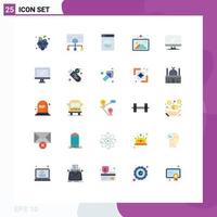 Group of 25 Modern Flat Colors Set for device computer organization frame image Editable Vector Design Elements