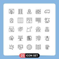 25 iconos creativos signos y símbolos modernos de maleta forma de negocio mujer realidad elementos de diseño vectorial editables vector