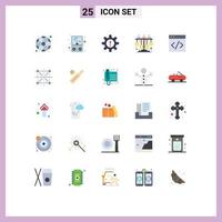 25 User Interface Flat Color Pack of modern Signs and Symbols of web sponsor human investment dollar Editable Vector Design Elements