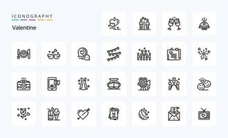 25 Valentine Line icon pack vector