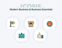 diseño de icono de paquete de 5 iconos llenos de líneas esenciales de negocios y negocios modernos. ayudar. contacto. oficina. comunicación. apoyo vector