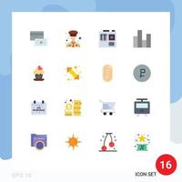 Universal Icon Symbols Group of 16 Modern Flat Colors of love cupcake hardware stats chart Editable Pack of Creative Vector Design Elements