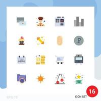 Universal Icon Symbols Group of 16 Modern Flat Colors of love cupcake hardware stats chart Editable Pack of Creative Vector Design Elements