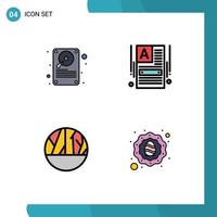 Universal Icon Symbols Group of 4 Modern Filledline Flat Colors of data infection storage web skin wound Editable Vector Design Elements