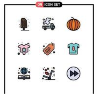 Set of 9 Modern UI Icons Symbols Signs for label newborn pollution clothes watermelon Editable Vector Design Elements