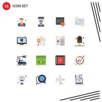 Universal Icon Symbols Group of 16 Modern Flat Colors of image distribution approved contibution plan Editable Pack of Creative Vector Design Elements