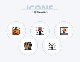 Halloween Line Filled Icon Pack 5 Icon Design. trident. halloween trident. holiday. frightening. scary vector