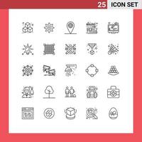 25 Line concept for Websites Mobile and Apps idea bulb content screen copyright Editable Vector Design Elements