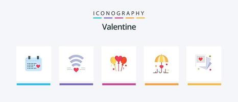 Valentine Flat 5 Icon Pack Including love. love. wifi. day. valentine. Creative Icons Design vector