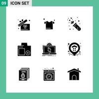 Stock Vector Icon Pack of 9 Line Signs and Symbols for processing photograph love photo devices Editable Vector Design Elements