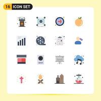 paquete de iconos de vector de stock de 16 signos y símbolos de línea para la dieta de datos de alimentos naranja siguiente botón paquete editable de elementos creativos de diseño de vectores