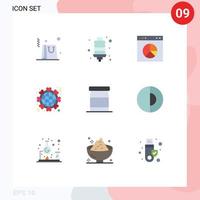 Universal Icon Symbols Group of 9 Modern Flat Colors of food world internet love heart Editable Vector Design Elements