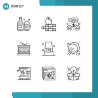 User Interface Pack of 9 Basic Outlines of cap autumn investors st irish Editable Vector Design Elements