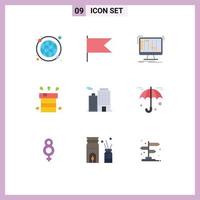 Universal Icon Symbols Group of 9 Modern Flat Colors of building resistant application miscellaneous bag Editable Vector Design Elements