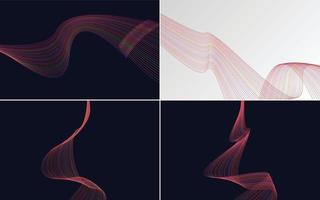 Wave curve abstract vector background pack for a modern and professional look