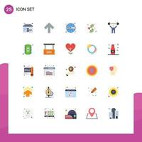 User Interface Pack of 25 Basic Flat Colors of lift fitness web romance heart Editable Vector Design Elements