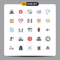 Set of 25 Modern UI Icons Symbols Signs for closed board data setting cloud mixture Editable Vector Design Elements