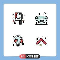 paquete de iconos de vector de stock de 4 signos y símbolos de línea para cuchillo ensangrentado aprender cena punch puzzle elementos de diseño de vector editables