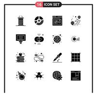 16 Creative Icons Modern Signs and Symbols of route location graph web performance Editable Vector Design Elements