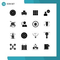 16 Creative Icons Modern Signs and Symbols of clock old transportation ui horse drawn vehicle user Editable Vector Design Elements
