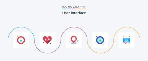 User Interface Flat 5 Icon Pack Including . sticky. notification. envelope vector