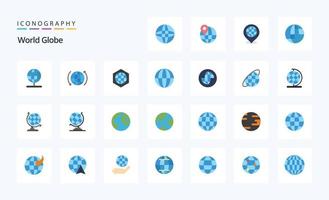 25 Globe Flat color icon pack vector