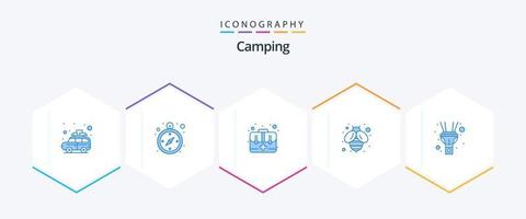 Camping 25 Blue icon pack including . light. emergency. flash. fly vector