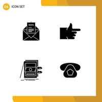 Set of Modern UI Icons Symbols Signs for news accounting corresponding thumbs up system Editable Vector Design Elements